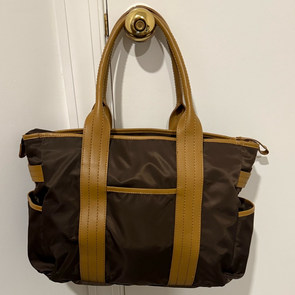 Brown and Tan Perry Mackin Zoey diaper bag NWOT - Picture 4 of 10